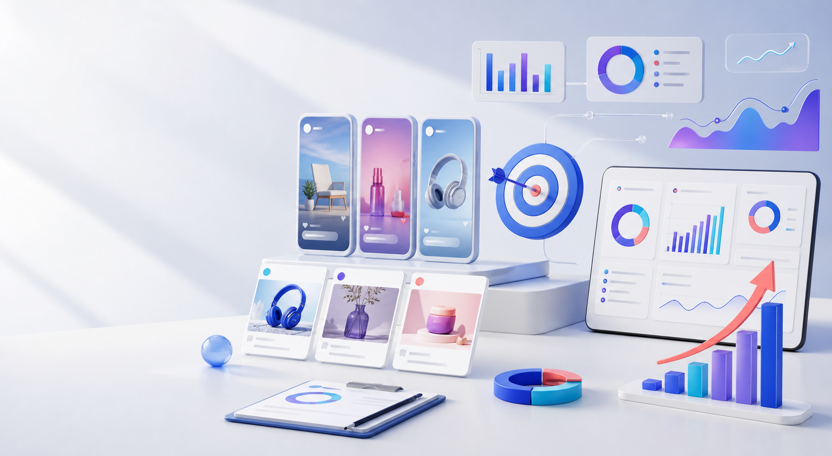 Digital advertising creative, targeting and monthly reporting dashboard