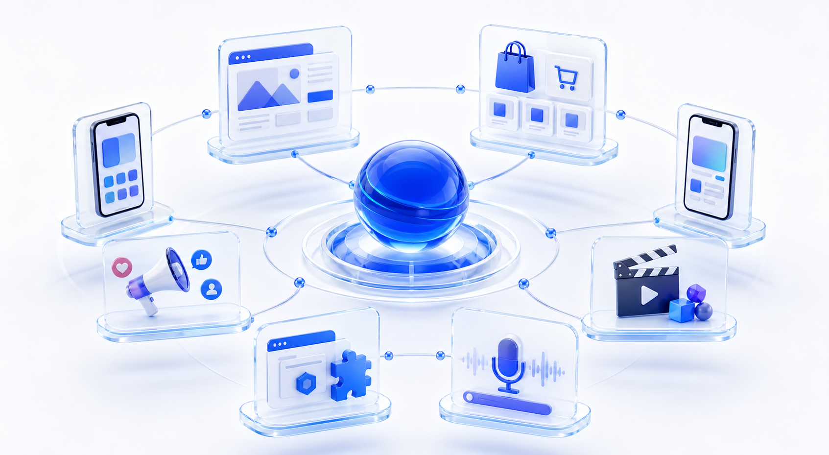 Eight connected Deflex Tech digital service departments