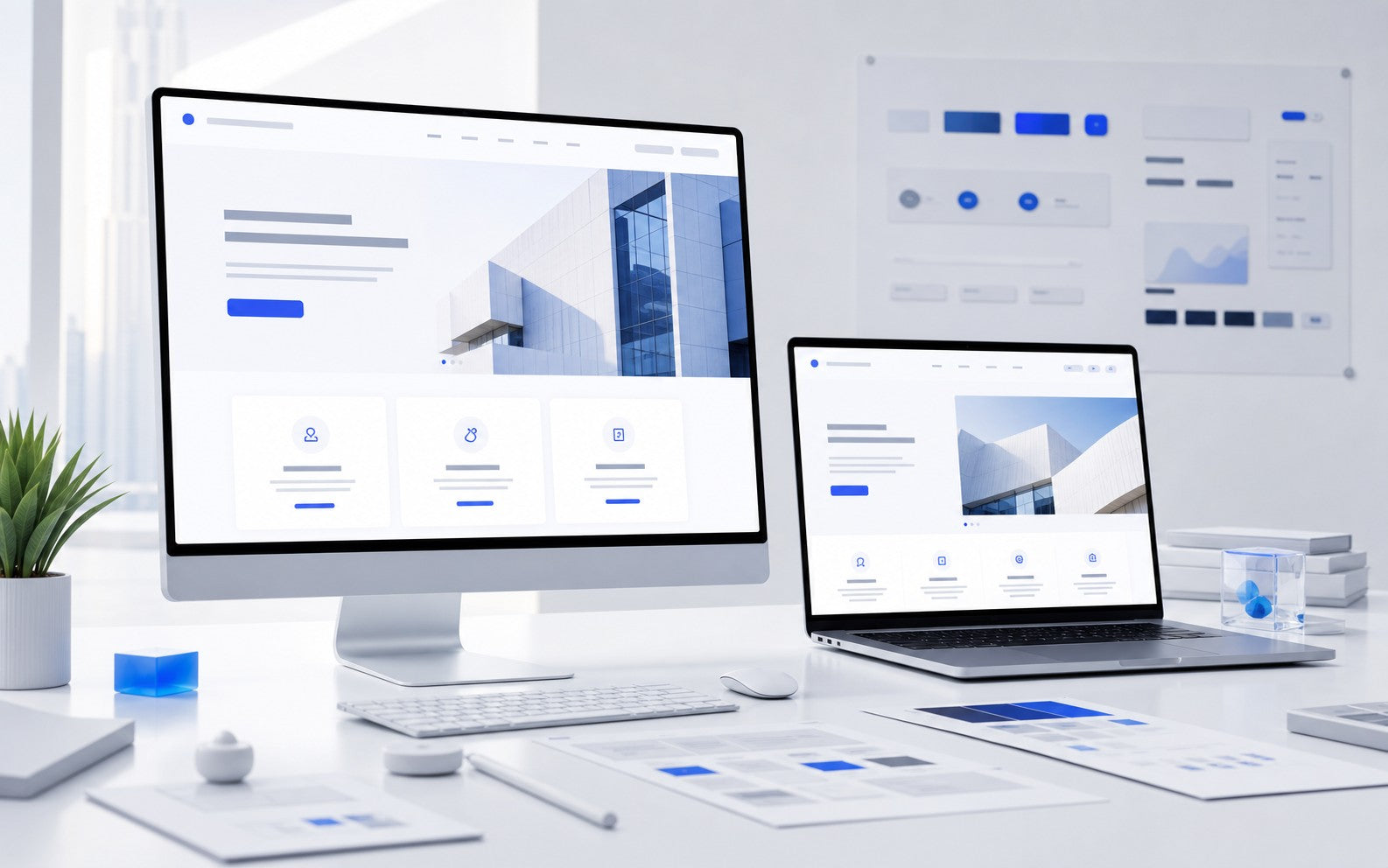 Premium website design workspace by Deflex Tech